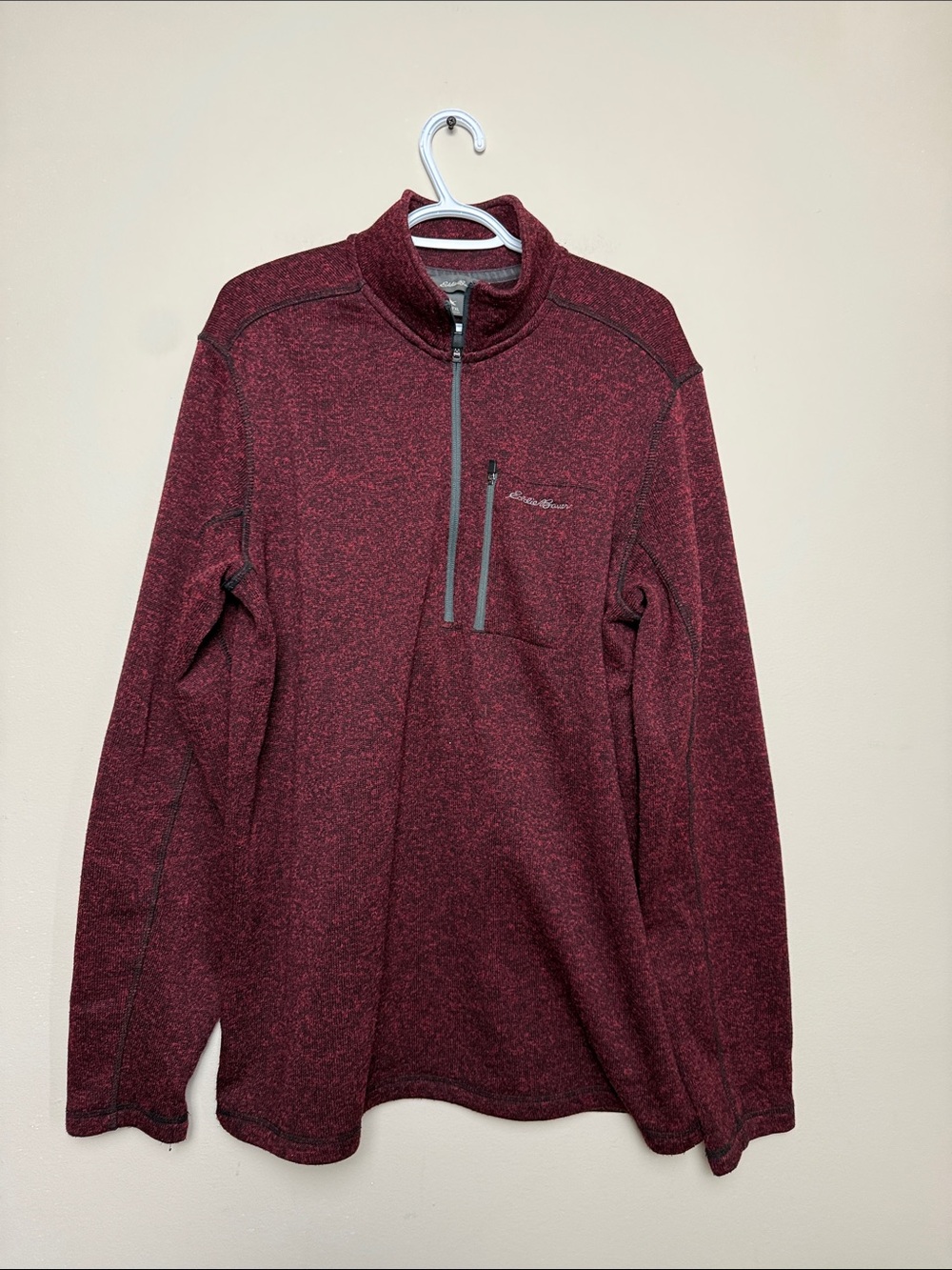Eddie Bauer Maroon Quarter-Zip Pullover size Tall XL